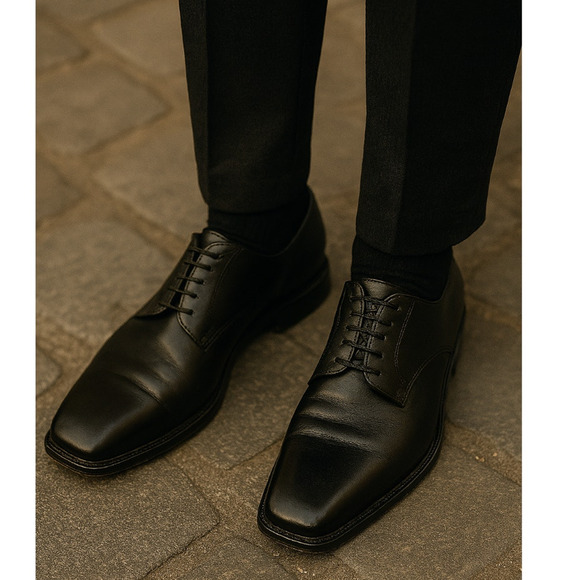 Louis Vuitton US 10.5/UK 9.5 Vintage y2k Oxfords Square Toe Dress Shoe Black EUC - Picture 1 of 10